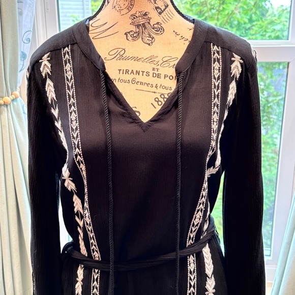 Bohemian Jessica Simpson Black & White Dress w/ Tassels - Picture 3 of 7